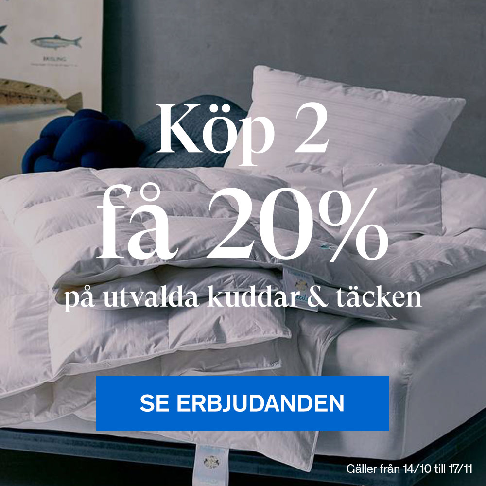 Köp 2 få 20% på utvalda kuddar & täcken